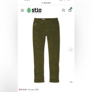 Stio green corduroy, W size 8